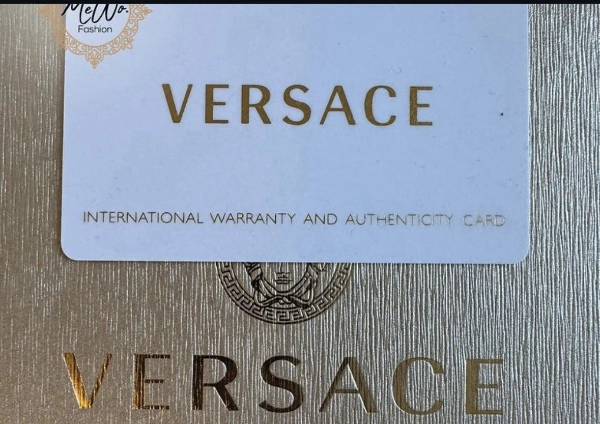 Versace VBp090017Circle Lady gold blau Leder Armband Uhr Damen NEU